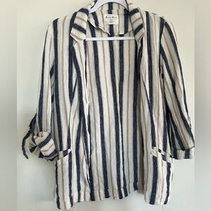 Linen Blend Striped Blazer